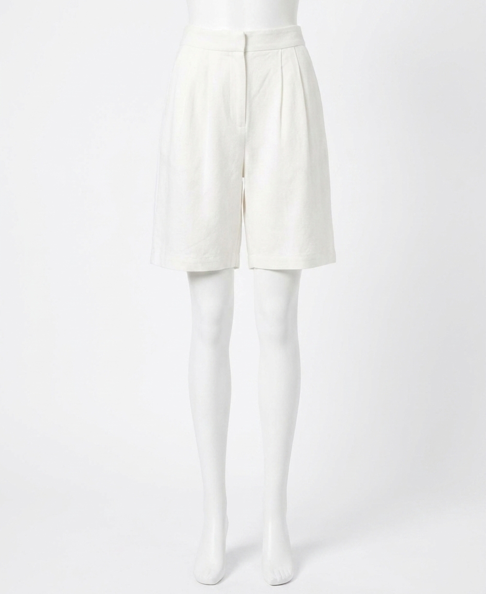 NEW FRENCH CONNECTION birdie linen bermuda shorts in summer white